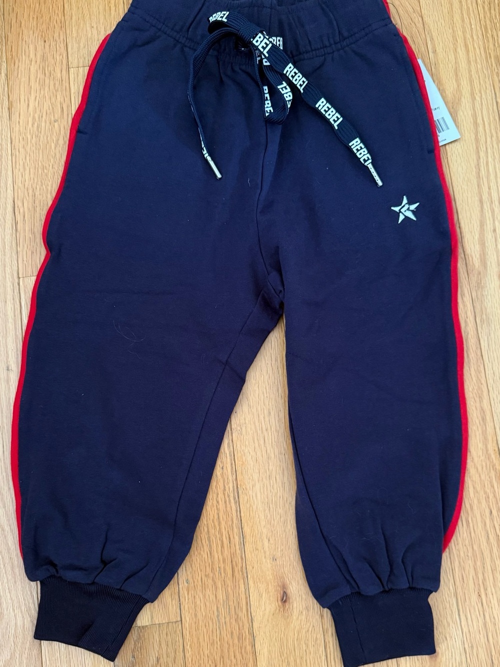 Rebel Athletic Navy Energy Joggers with Red Side Piping